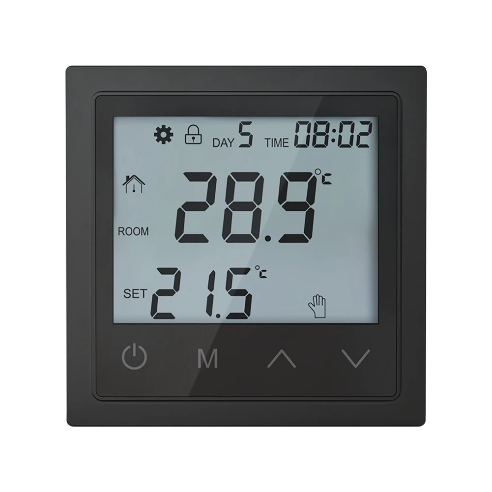 Intelligent Touch Screen Thermostat for Residential and Commercial Electric Heating with For Child Lock Design
