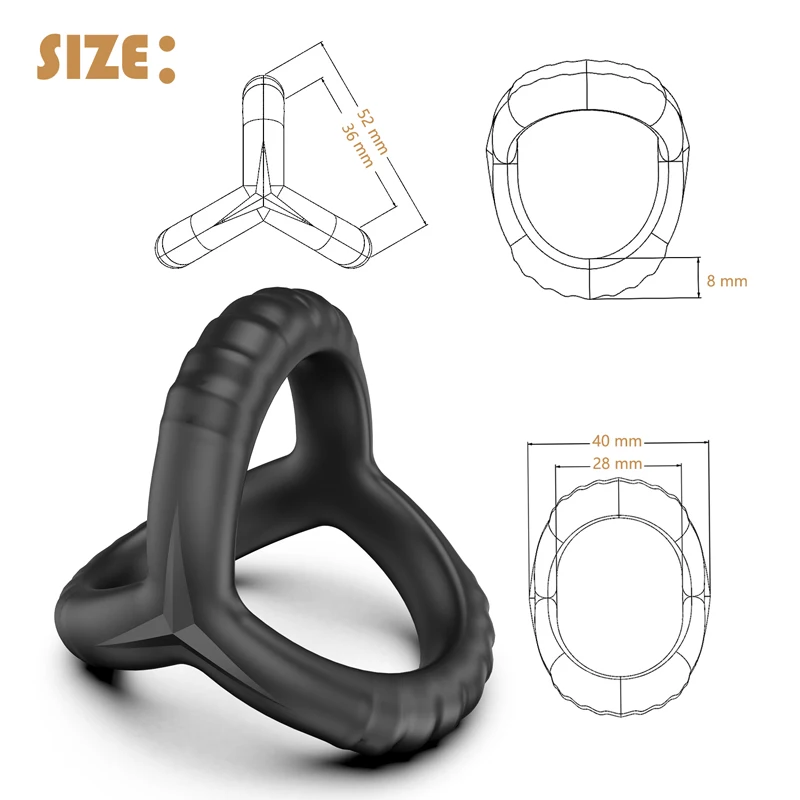 Black Silicone Cock Ring Delay Ejaculation Semen Lock Ring Reusable Cockring Men Penis Ring Sex Toys for Couples Sexshop image 4