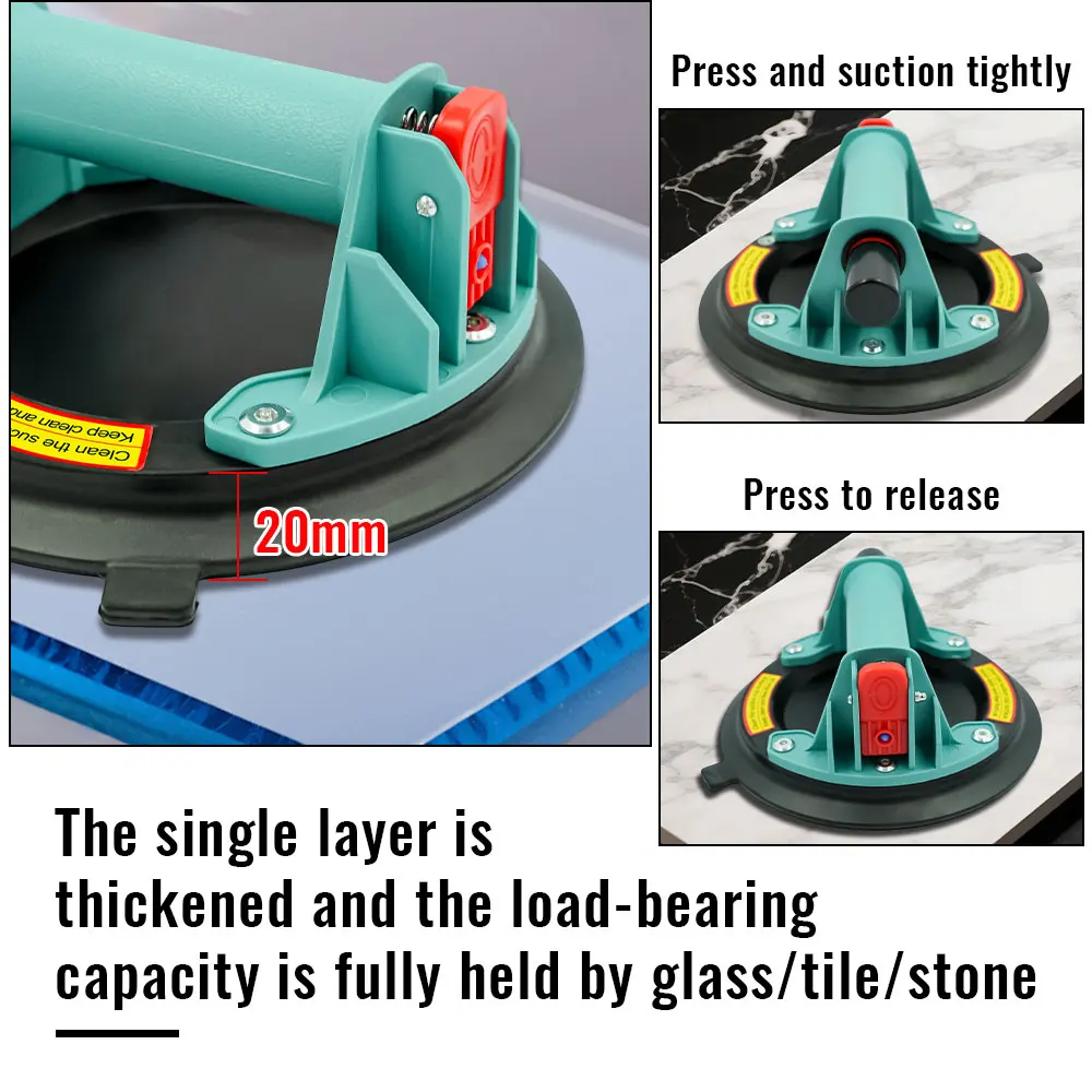 2026 New 1 PCS Vacuum Suction Cup 8 Inch 220kg Carrying Capacity Heavy Strong Suction Puller for Tile Glass Floor Lifting Tools