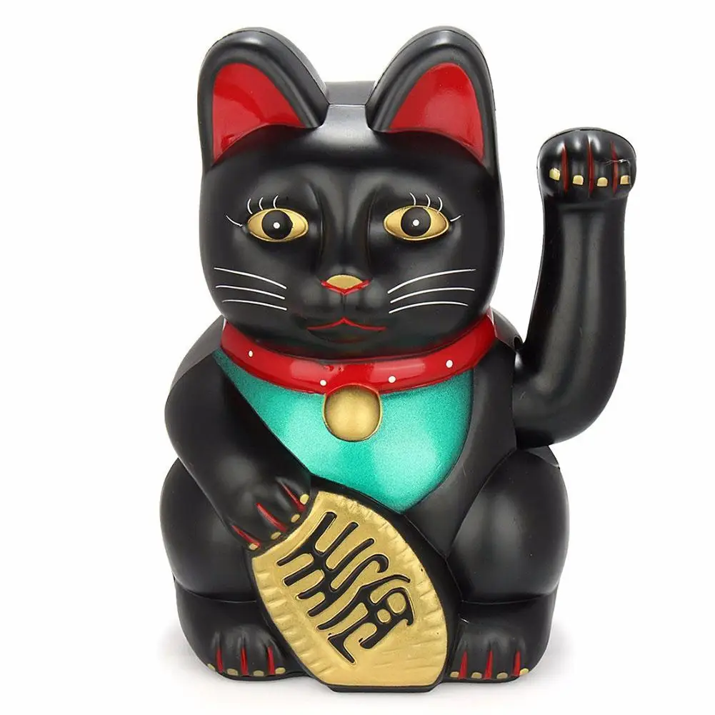 Chinese Lucky Cat Decoration Waving Arm Electric Hand Waving Cat Induction Statue Figurine For Home Car Ornaments