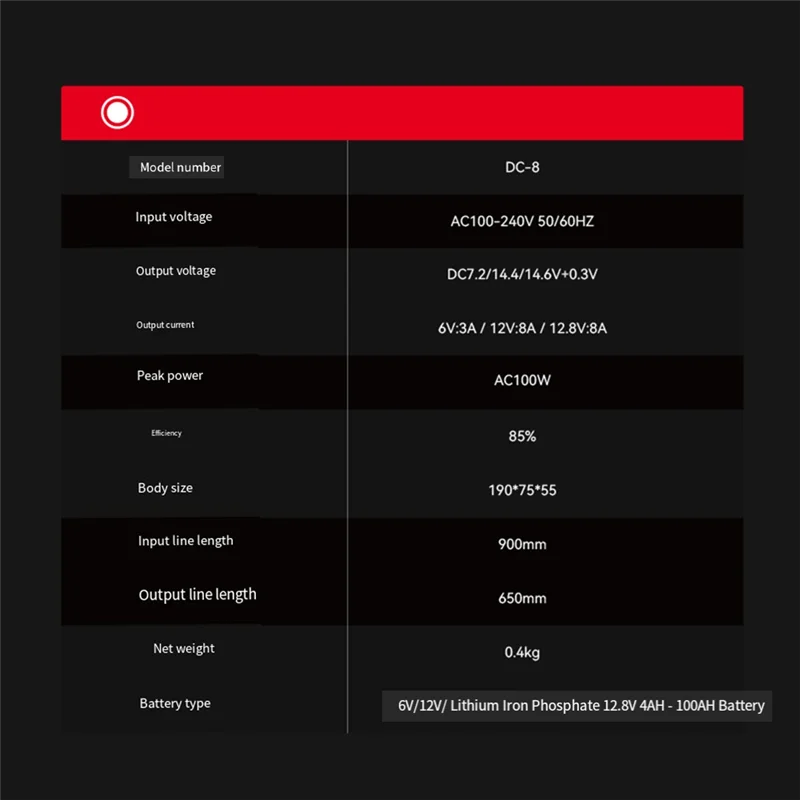 AA60-6V 12V 12.8V.8AMP 스마트 자동차 충전기 LCD 디스플레이 자동차 오토바이 리튬 리튬 인산염 배터리 4AH-100AHE