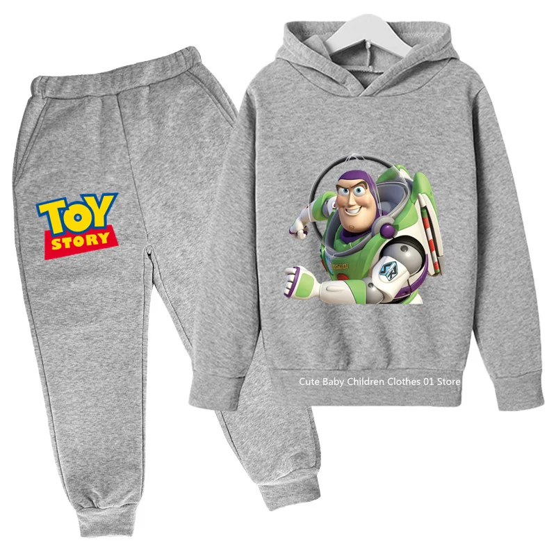 Girls Toy Story Hoodie Set Kids Long Sleeves Outfits 3-14 Years Children'S Sets Baby Boys Casual Tracksuit Hoodie + Pants Sets