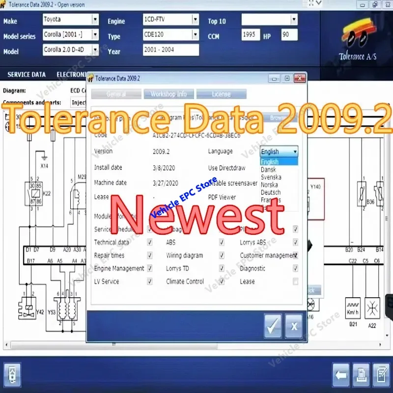 2026 hot selling newest  for Auto Repair Software Tolerance Data 2009.2 with Install Video Guide Car Diagnostic Program Tool