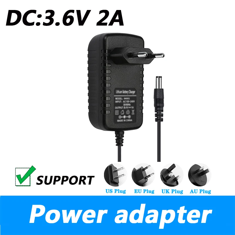 DC 3.6V 2A Power Adapter DC L-type Orifice 3.6V 2000MA Power Cord Eu Plug Us Plug 3.5*1.35MM