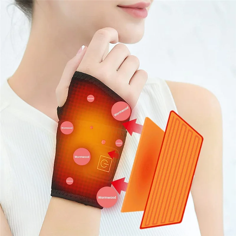 Wrist Heated Brace Wrist Warmer Electric Heated Wrap Wrist Heating Pads for Carpal Tunnel Syndrome Arthritis Tendonitis