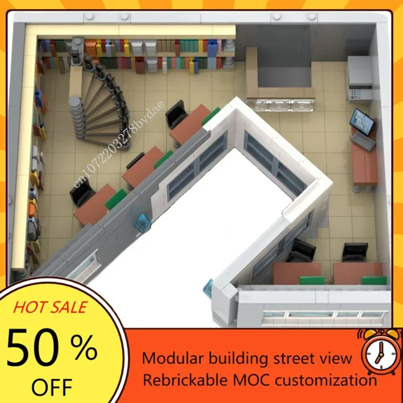 Bloques de construcción modulares para niños, juguete de ladrillos para armar biblioteca moderna, serie Streetview, ideal para regalo, código 3082, piezas