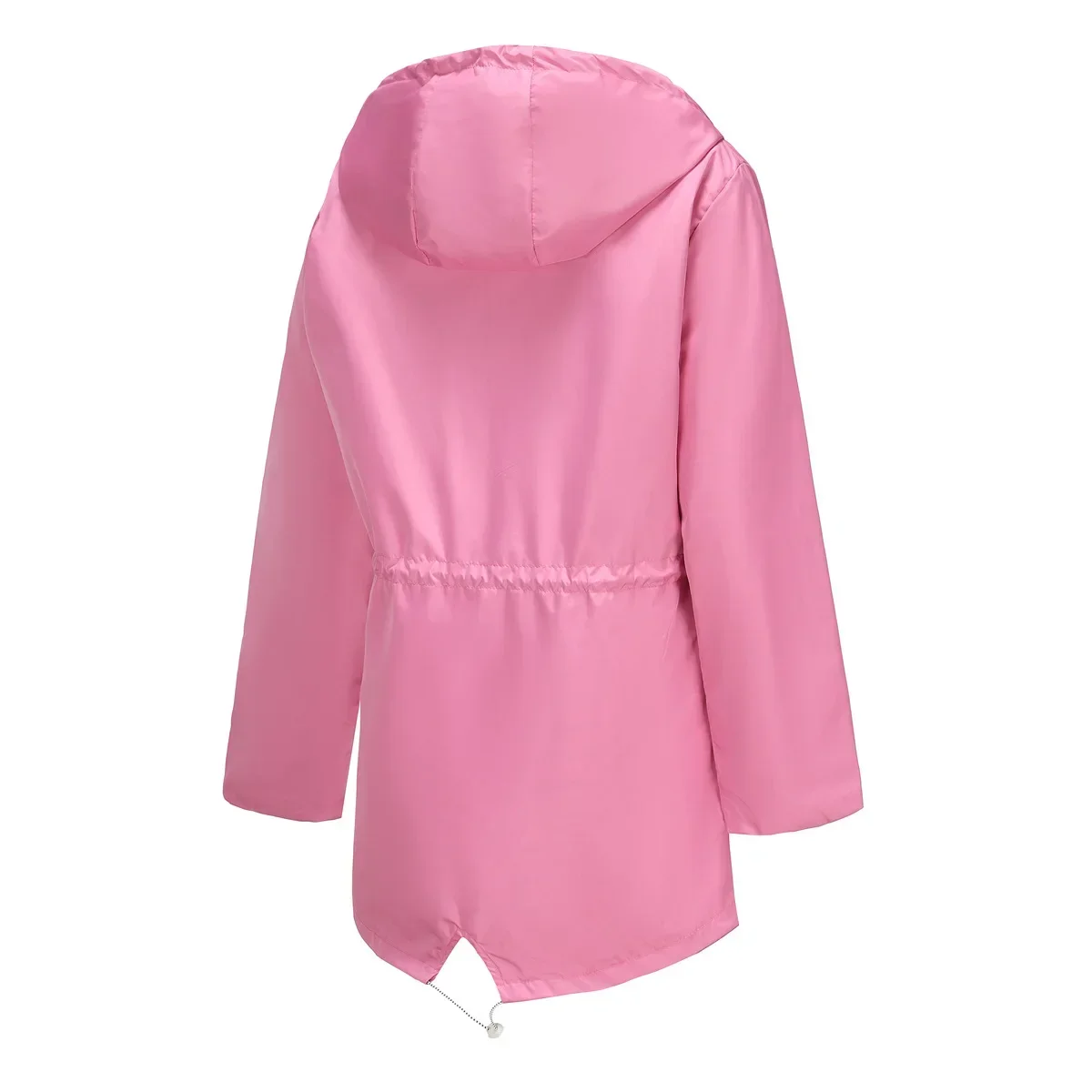 Wiosenno-jesienna damska nowa kurtka outdoorowa, wodoodporna damska kurtka wiatrówka średniej długości z kapturem w paski, nowość 2025