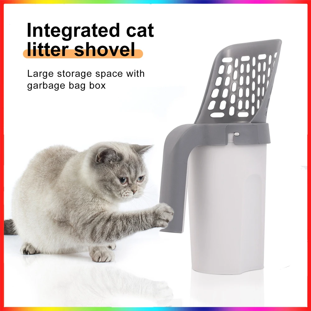 

Integrated Cat Litter Scooper With Garbage Bag Detachable Deep Cat Litter Shovel Disposal System Premium Cat Litter Scoop