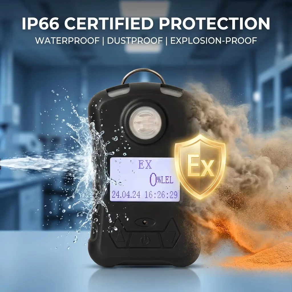 Portable Single Gas Detector Rechargeable H2 Monitor High Accuracy with Data Logging CE ATEX