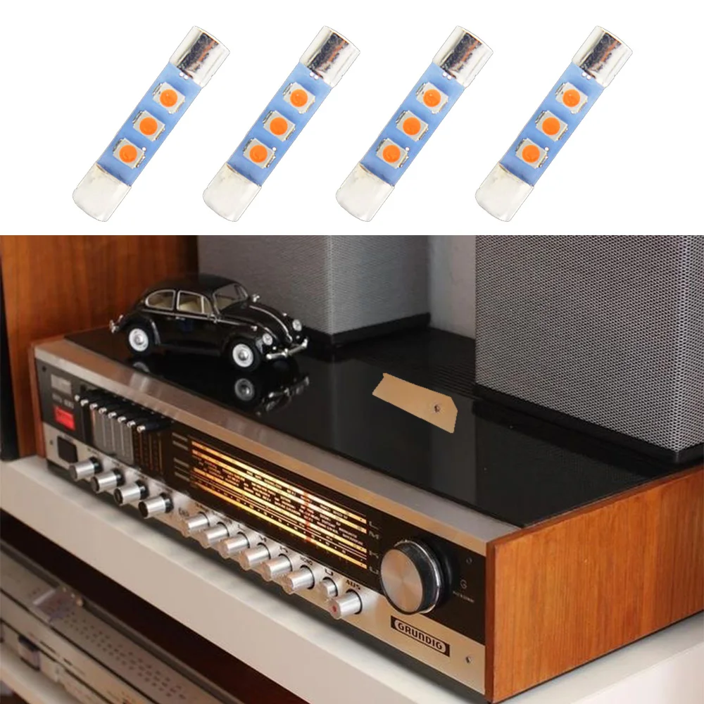 10 sztuk AC 8V lampa bezpiecznikowa LED wymień żarówkę 250mA pasuje do Marantz Sansui Kenwood Yamaha Vintage Stereo odbiorniki audio