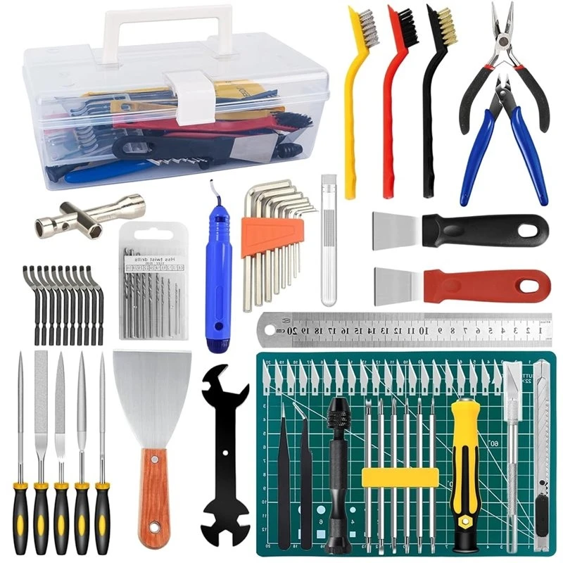 ABRN-3D Printer Accessories, 3D Printing Tool Kit With Pliers, Files, Tweezers, Carving Knife, Cleaning Needles, Keys, Wrench
