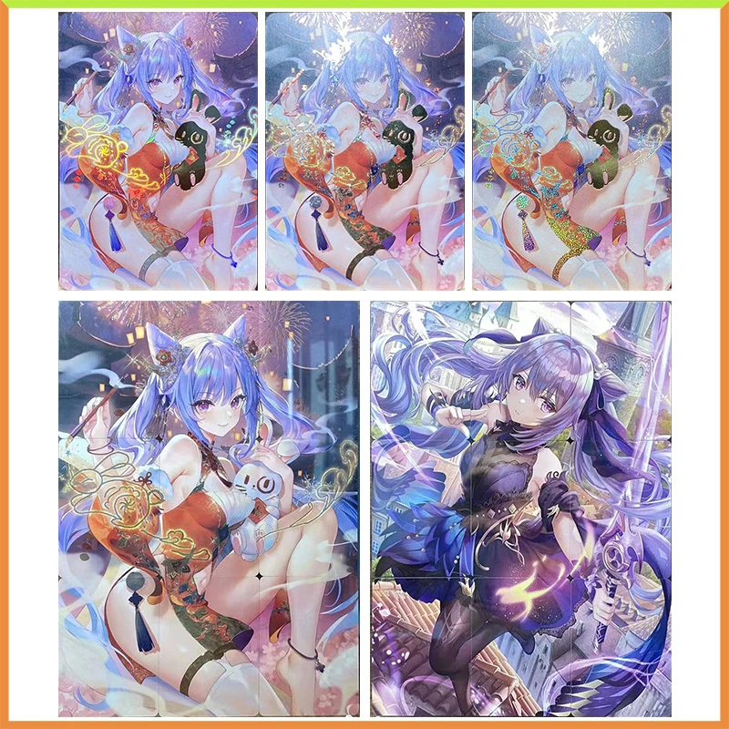 

Anime Goddess Story DIY ACG Tabletop Battle Game Refraction Foil Keqing Toys for boy Collectible Card Christmas Birthday Present