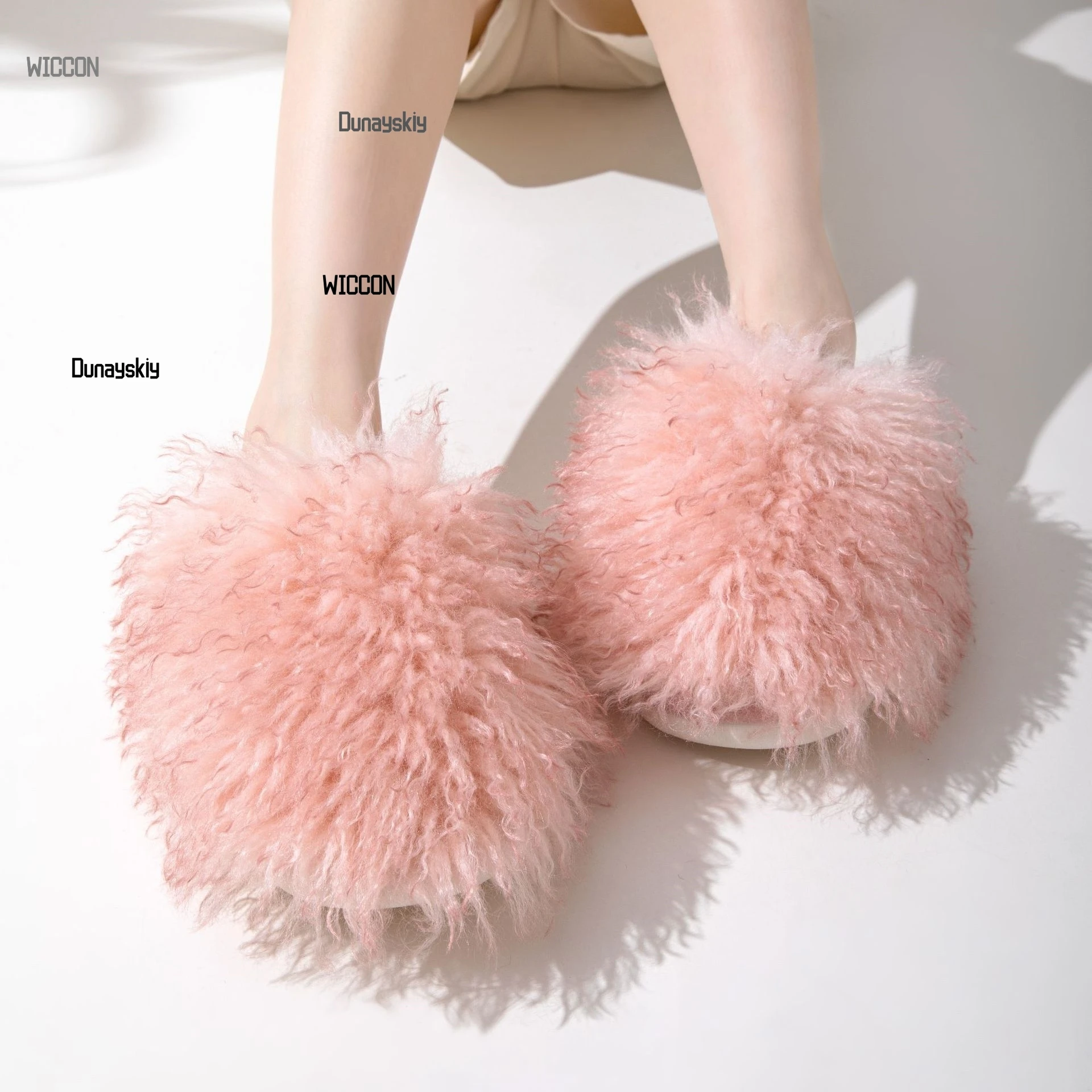 Long haired Baotou cotton slippers cosplay costume accesses kawaii Jirai Kei home indoor plush slippers cosplay Halloween cos