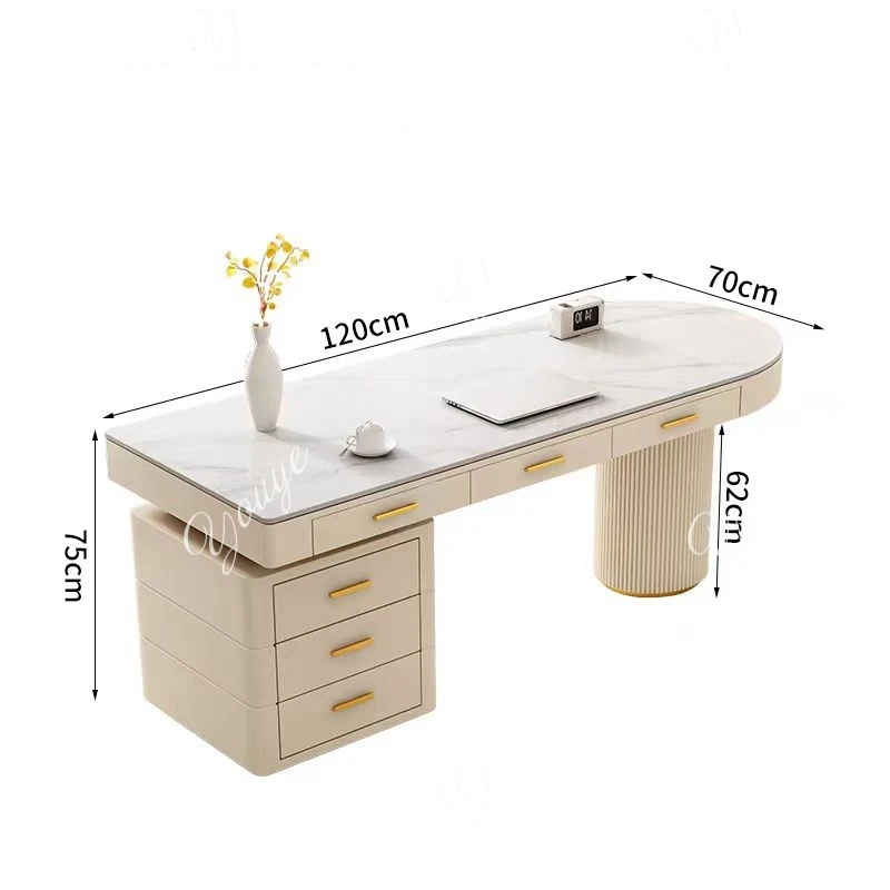 Cream Wind Slate Desk Household Simple Desktop Computer Desk Light Luxury Boss Office Consultation Desk