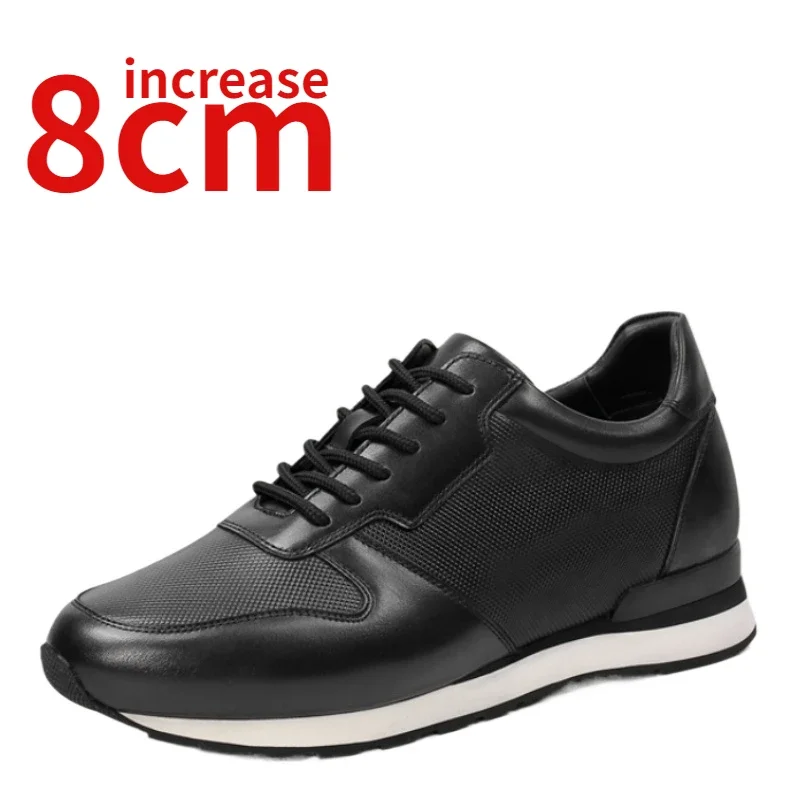 Height Increased Shoes for Men's 8cm Elevated Fashionable Casual Sports Shoes Lightweight Comfortable Invisible Increasing Shoes