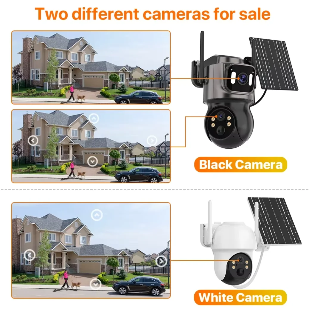 ICsee في الهواء الطلق واي فاي كاميرا تعمل بالطاقة الشمسية عدسة مزدوجة لوحة طاقة شمسية المدمج في بطارية كاميرا متحركة لاسلكية 4MP الأمن عدسة مزدوجة كاميرا تعمل بالطاقة الشمسية #4