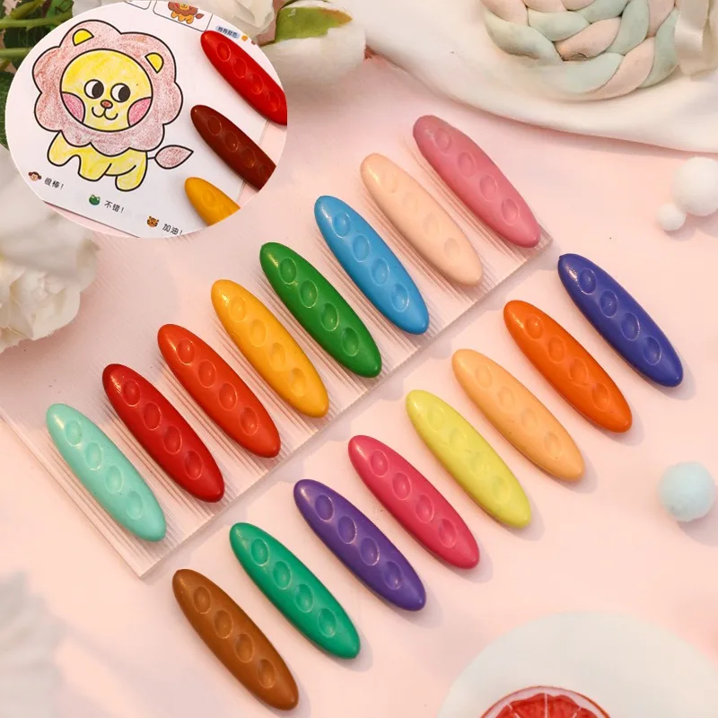 24/36 Color Set Does Not Dirty Hands Children's Crayon Easy Coloring Art Painting Graffiti Oil Painting Stick Student Stationery