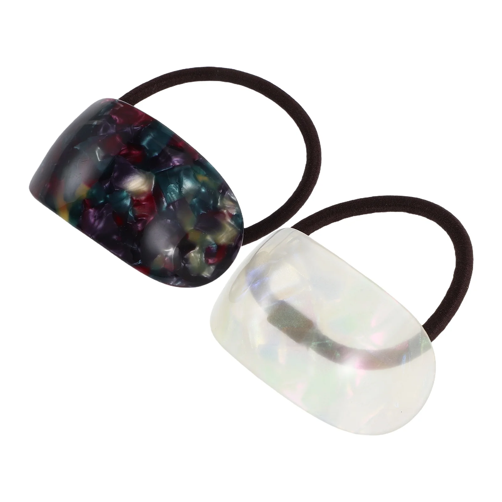 

2Pcs Arc-Shaped Acetate Ropes Elastic Bands High Ponytail Cuffs Colorful Hair Accessories Women Hair Tools Stylish