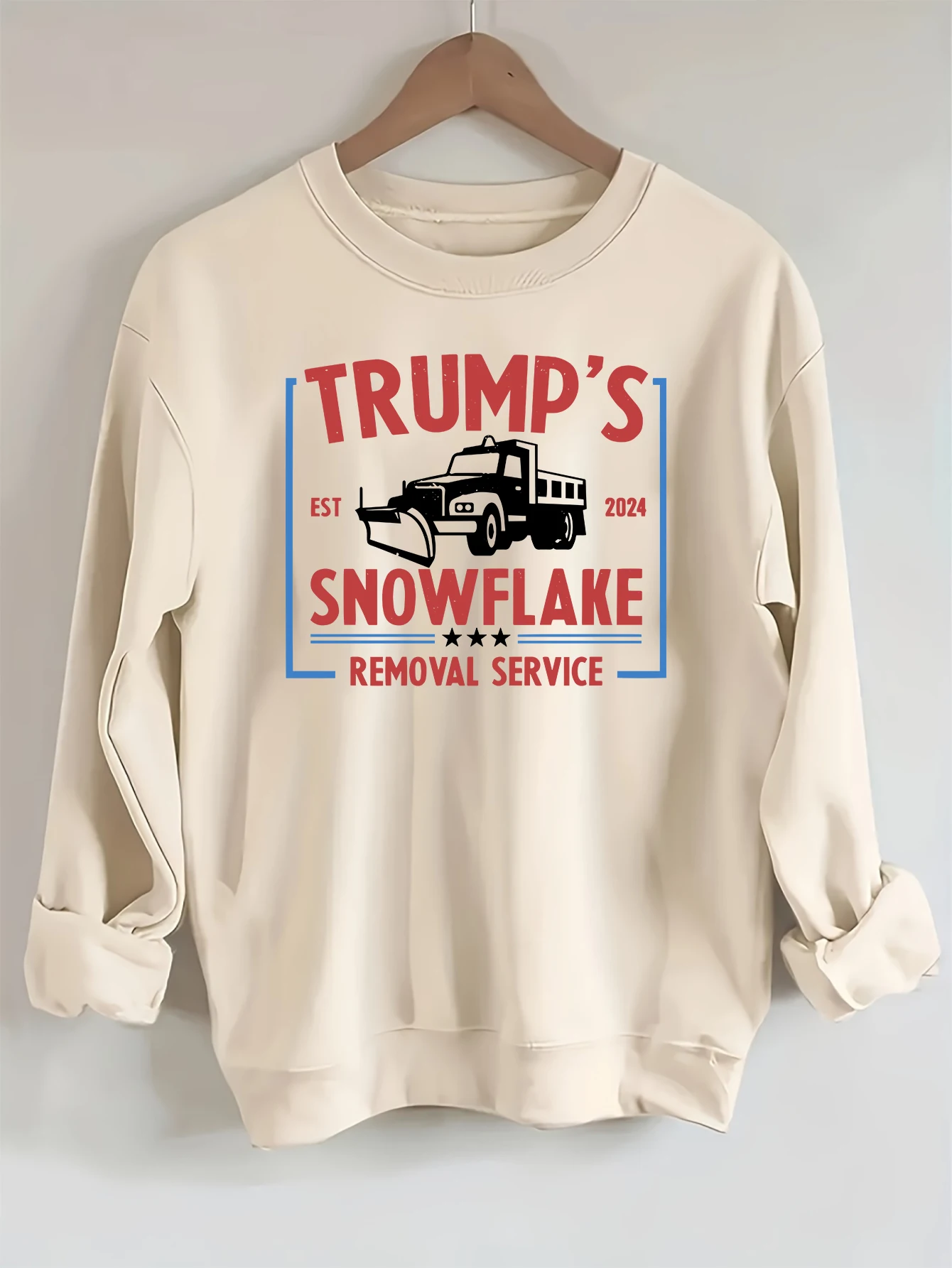 

2024 Presidential Election, Mr. Trump - graphic, printed long-sleeved crew neck casual sweatshirt, fashionable women's clothing