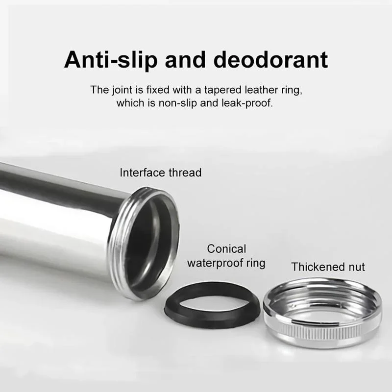 1pc Stainless Steel Sink Drain Pipe Flexible Expandable Tube For Kitchen Bathroom Washbasin Deodorant Sewer Plumbing Accessories