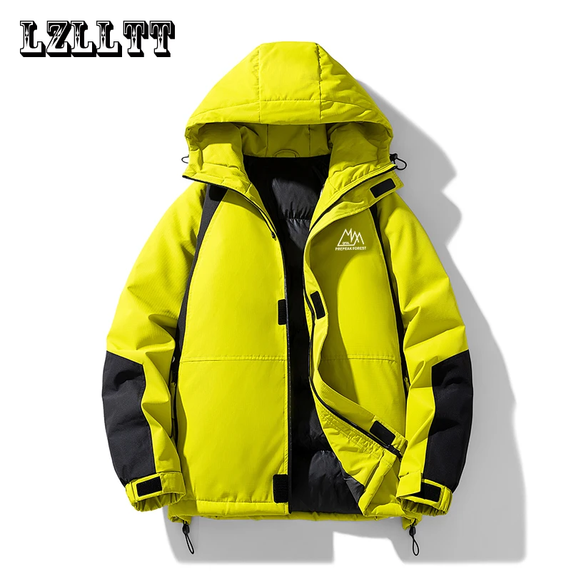 New Men Winter Thick Warm Parkas Jacket Coat Men's Autumn Outdoor Outwear Casual Waterproof Fleece Parkas Jackets Male LZLLTT