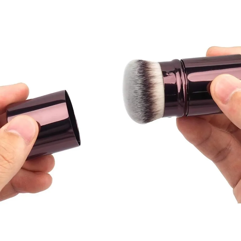 1 PCS Fluffy Synthetic Hair Retractable Makeup Brush UItra-Soft Flat Angle Blush Brush Makeup Tool Makeup Application