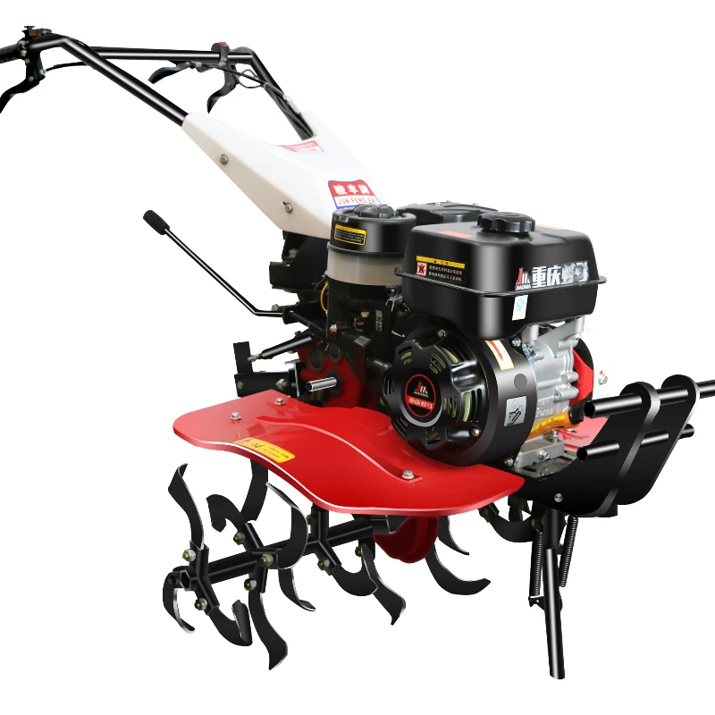 Micro tiller, small scarifier rotary tiller ridge weeding trench tiller diesel gasoline multifunctional rotary tiller