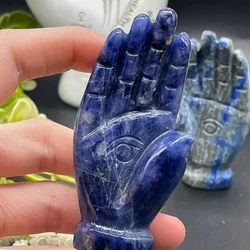 Evil Eye Hamsa Hand Statue - Crystal Carving, Multi-Material Gem Figurine For Diy Crafts & Home Decor, Perfect For holiday gift