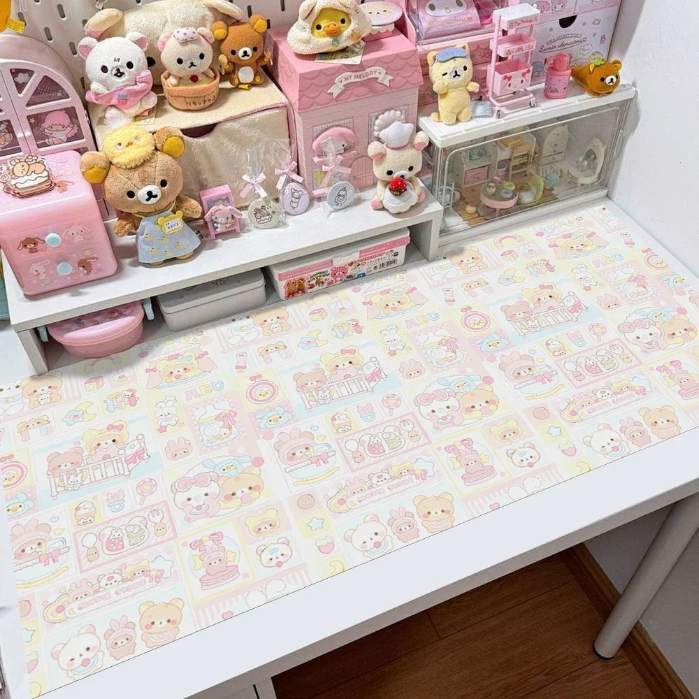 جميل Rilakkuma Kawaii الوسادة كبيرة XXL المطاط لوحة ماوس للألعاب ألعاب خياطة طاولة طعام حصيرة مكتبية للكمبيوتر لوحة المفاتيح حصيرة