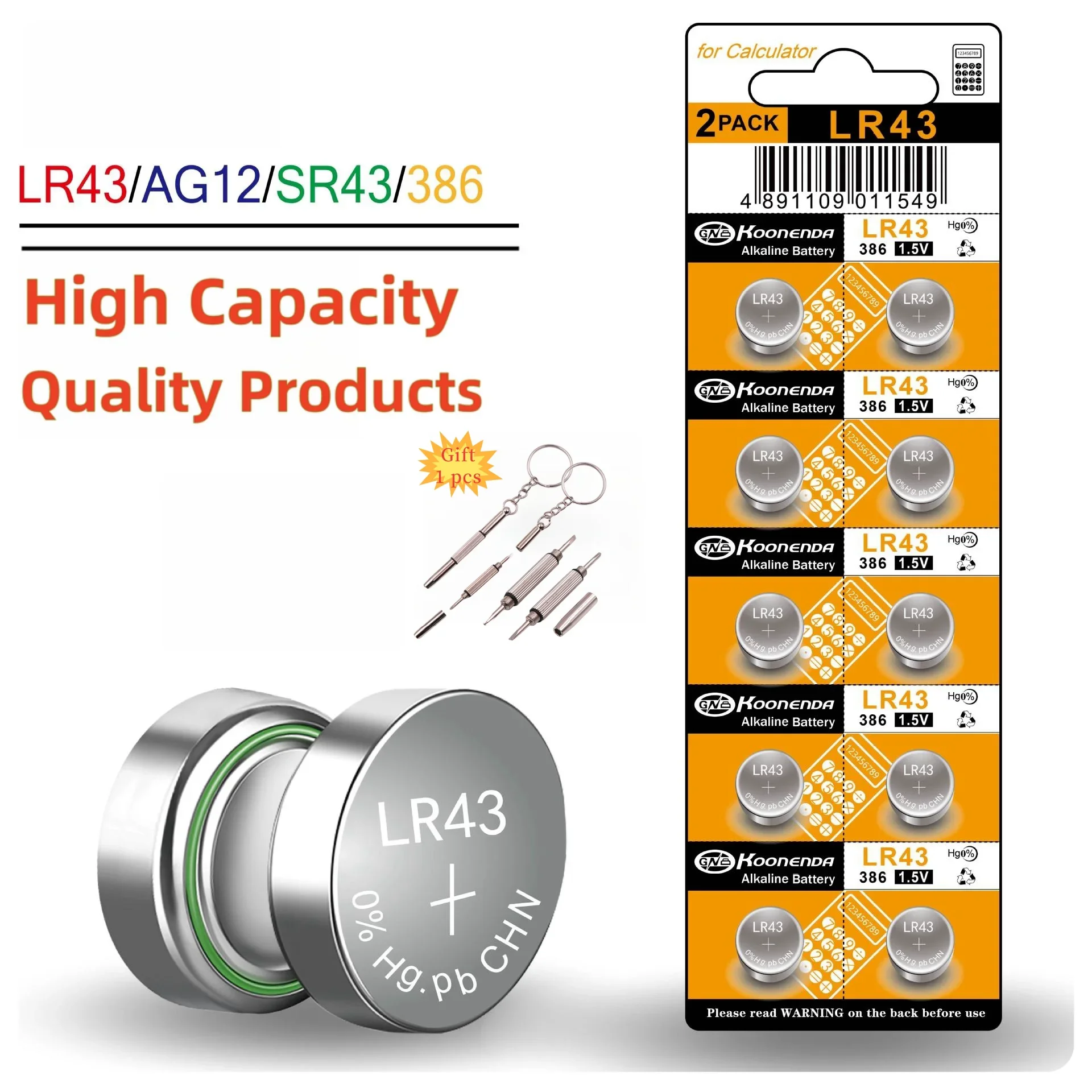 

10-100Pcs LR43 Batteries 1.5V AG12 Button Cell Battery Long-Lasting & Leak-Proof L1142 SR43 SR43 260 386 Battery for Watch Toys