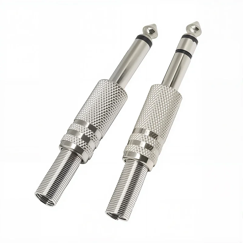 6.35mm 2 3Pole Mono Stereo Amplifier Plug Jack Audio Cable Microphone Connectors