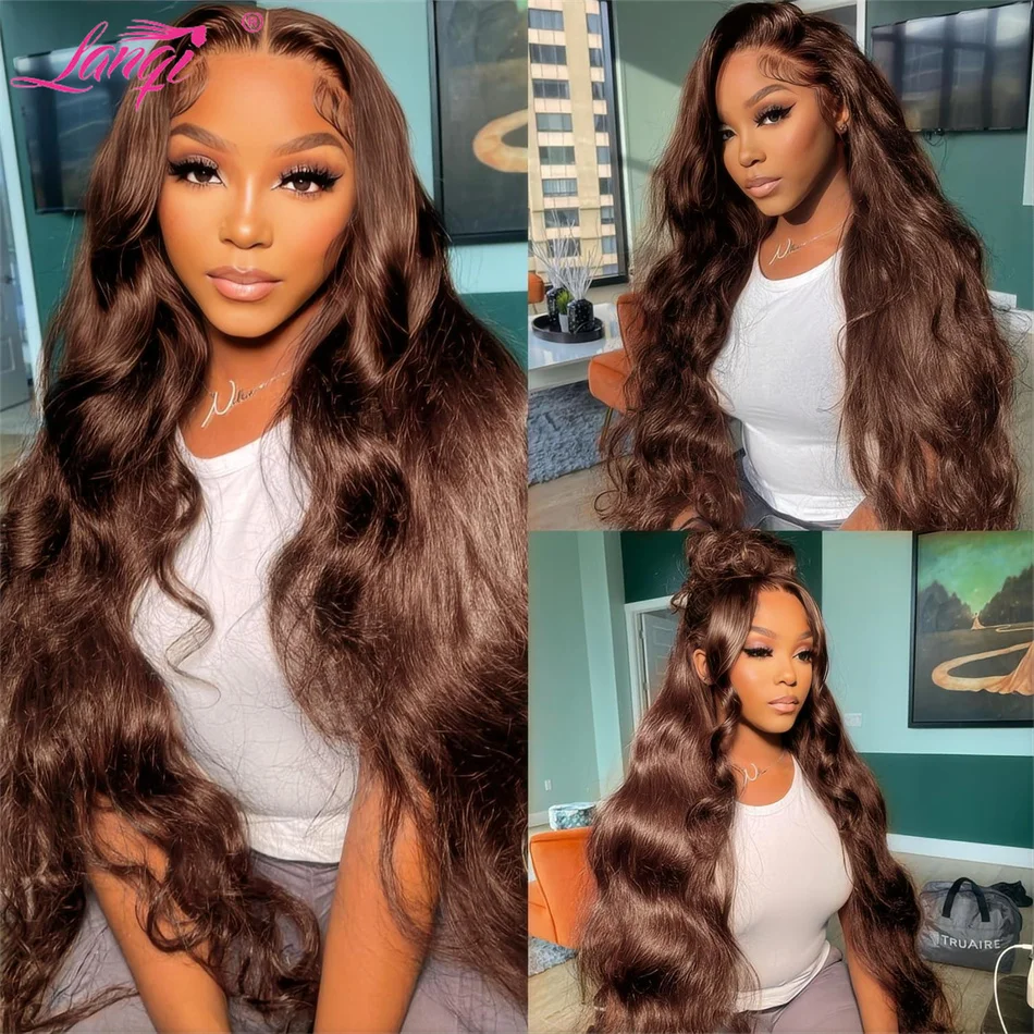 Chocolate Brown Body Wave Lace Front Wig Human Hair Wig 13x4 Transparent Lace Front Wigs For Women Human Hair Lace Frontal Wigs