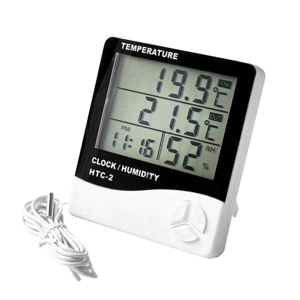 LCD Time Desktop Table Clocks Digital Thermo Hygrometer Humidity Room Temperature Meter Weather Station Clock