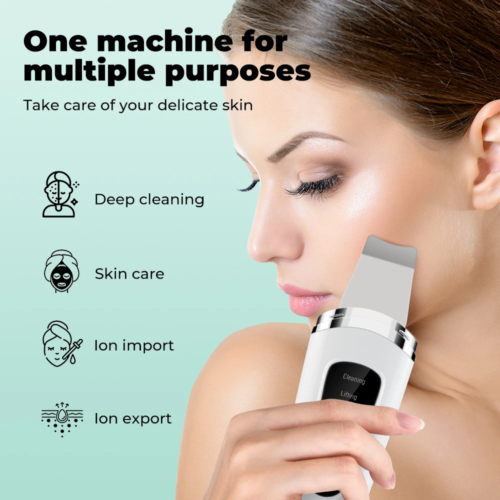 Ultrasonic Facial Scrubber Pore Blackhead Multifunctional Absorbing Skin Lifting and Firming Nutrition Importing USB Charging