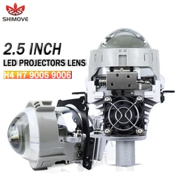 H4 H7 Bi Projector Lens 2.5 Inch LED Headlights For Car 9005 HB3 9006 HB4 3R Angel Eyes High Low Beam Auto Lamp Retrofit Fit