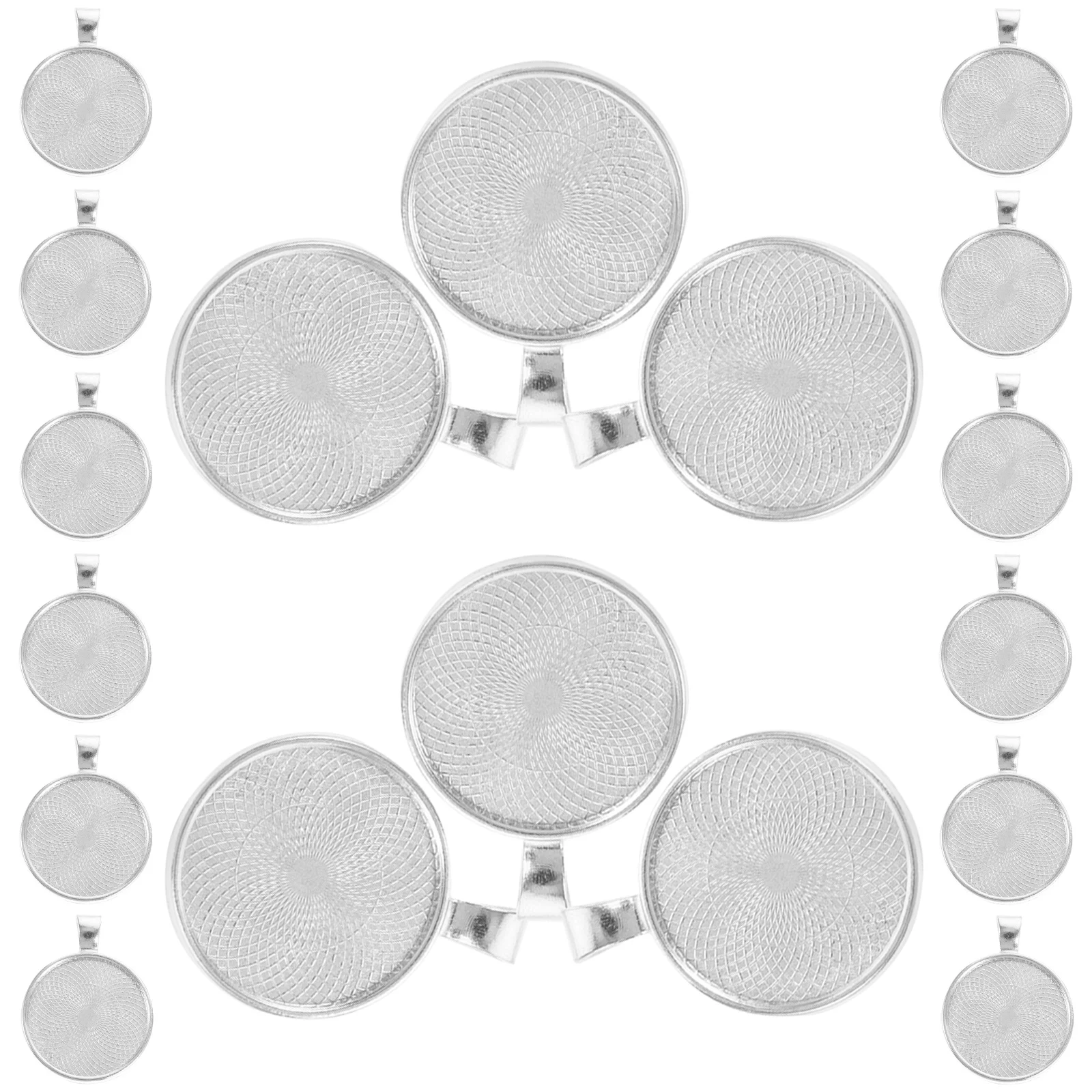 100 Pcs Time Gem Bottom Holder Charm Necklace DIY Pendant Trays Round Bezels for Jewelry Making