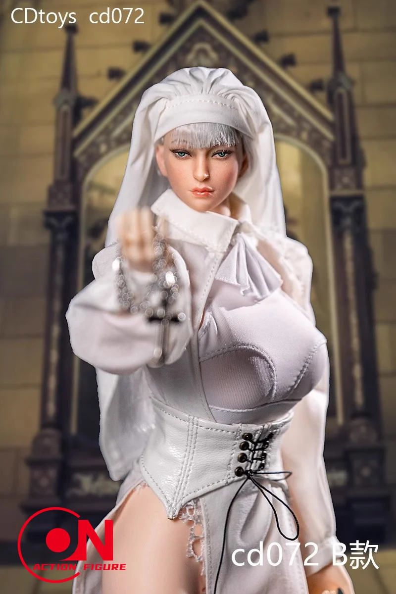 2024 Q4 CDTOYS CD072 1/6 Halloween Nun Cosplay Costume Clothes Model Fit 12'' Female Soldier Action Figure Body Dolls