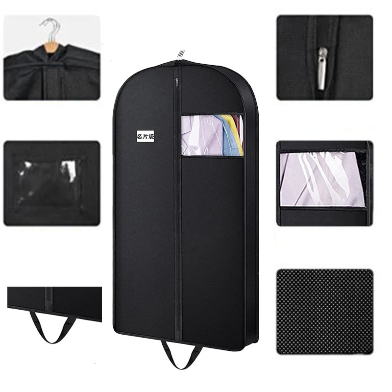 Gusseted Heavy Duty Garment Bags for Hanging Clothes Non-woven Fabric 3D Hanging Clothes Suit Bag for Closet Storage 43