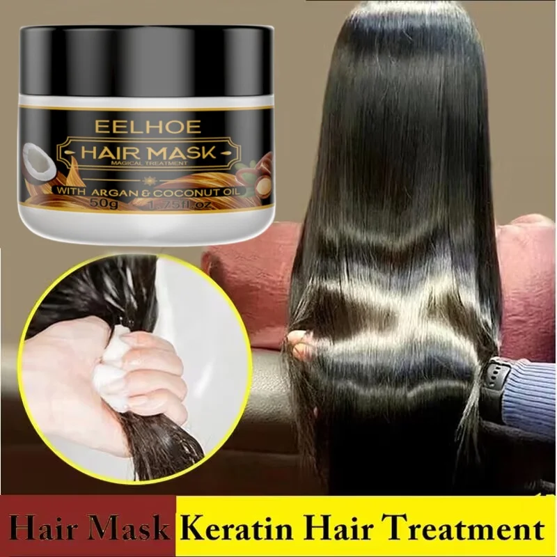 

Magical Hair Mask Keratin Mask 5 Seconds Repairs Damage Frizzy Soft Smoothing Shiny Hair Deep Moisturizing Hair Treatment 50g