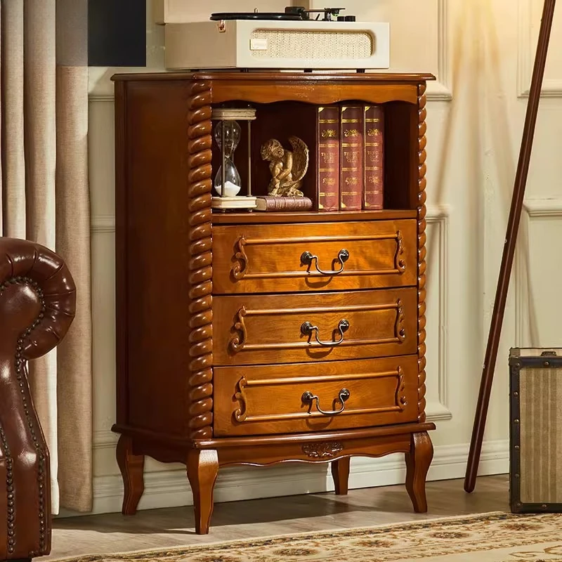 

American solid wood chest of drawers, bedside t, bedroom locker, living room small vertical cabinet, multi-layer bucket