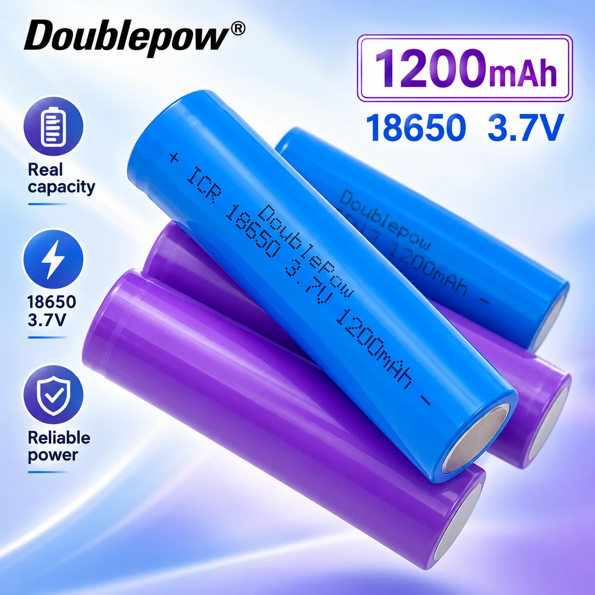 18650 1200mAh 3.7V Li-ion Rechargeable Battery Cell for Lantern Replacement Battery Pack, Reliable Long Lasting Performance