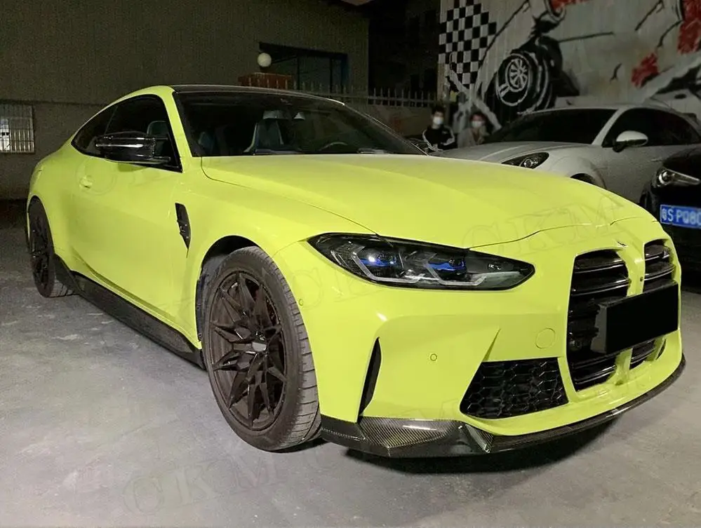 

Dry Carbon Fiber/FPR Prime Car Front Bumper Lip Splitter Flaps Apron for BMW 3 4 Series G80 G82 G83 M3 M4 2021 UP M Style
