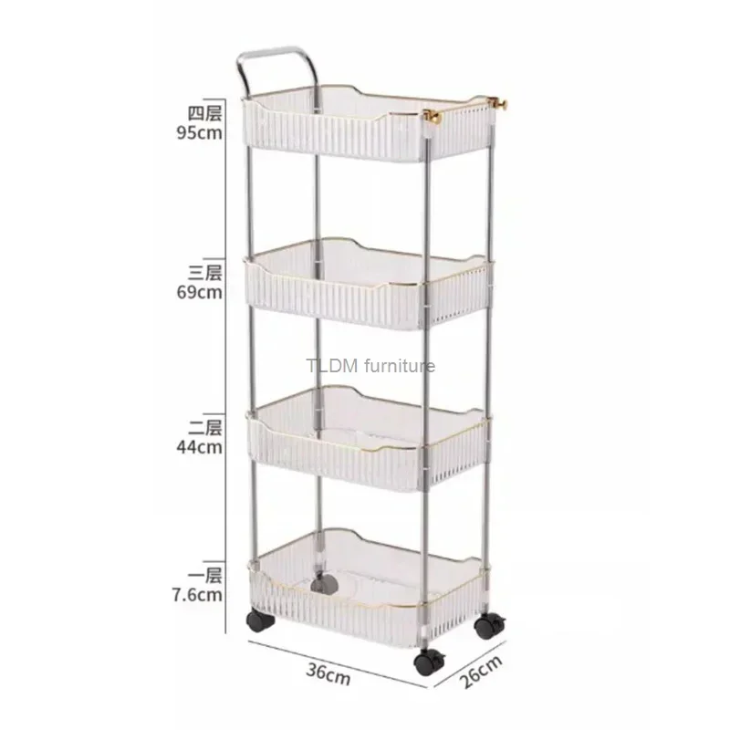 

Multi-layer Kitchen Trolleys for Living Room Bedroom Toy Snack Organizer Cart with Wheels Movable Storage Auxiliary