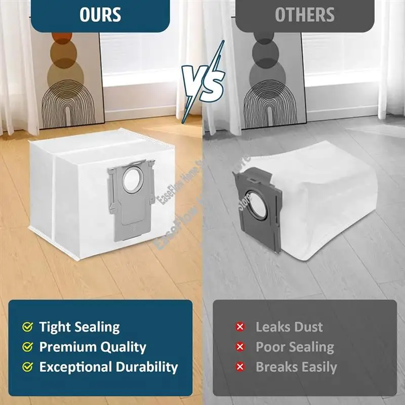 Homeshopping para Roborock Q5 +, Q5 Pro +, Q5 Duoroller +, Q5 Max + Plus, Q7 +, Q7 Max +, Q8 Max +, S8 Pro Ultra, Q10 Sacos de pó Va