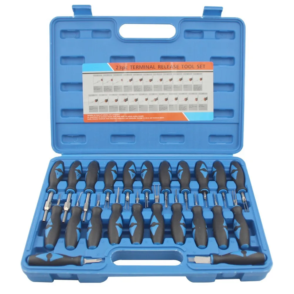 23Pcs Universal Automotive Terminal Release Removal Remover Tool Kit Car Electrical Wiring Crimp Connector Pin Extractor Kit