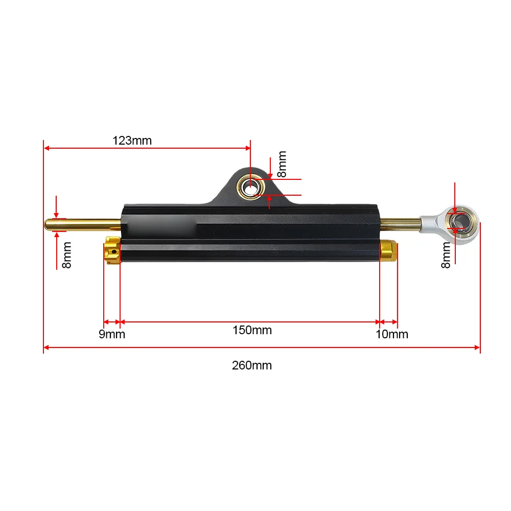 260MM Suspension Steering Dampers For Ohlins Yamaha Yzf R1 Mt-10 Yzf R1m Kawasaki Ninja Zx-6r Vario Scoopy Mio Jupiter Vixion view 6