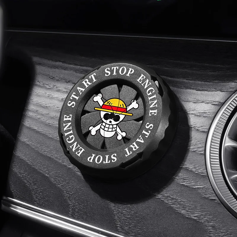 One Piece Car Start Button Decoration Ignition Switch Knob Protective Cover Decorative Circle Car Interior Anime Festival Gift - view 4