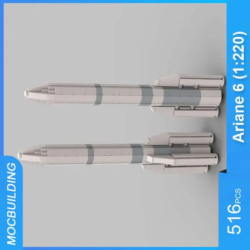 

MOC Building Blocks Ariane 6 1:220 Scale Space DIY Assemble Bricks Educational Creative Collection Display Toys Gifts 516PCS