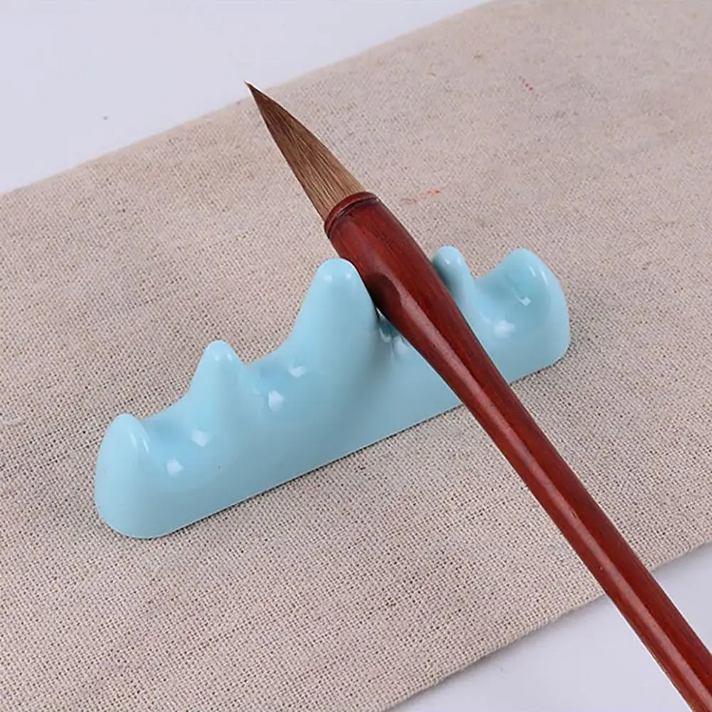 

Imitation Jade for Calligraphy,Painting Pen Rest Stand Writing Brush Holder Ink Painting Accessories School Office Supplies