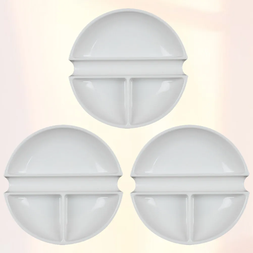 3Pcs Safe Premium Plastic Paint Palette Set Washable Non-Porous Surface for Artists Students Painting Drawing Art Projects